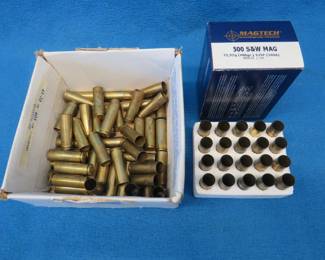 Lot 239. 500 S & W brass with spent primers. Approx. 70.