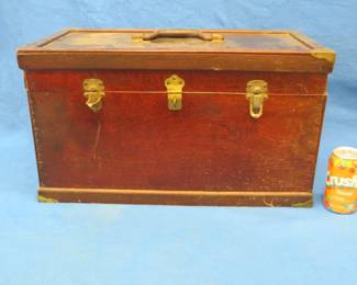 Lot 230. Vintage wooden box (22" x 12" x 11") with two boxes inside