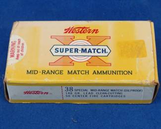 Lot 353. 50 unprimed 38 Special casings in a vintage Western box