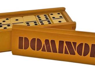 Dominos in Wooden Box