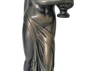 Brass Statue of Women Holding a Vase