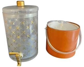 Glass Drink Dispenser Ice Bucket