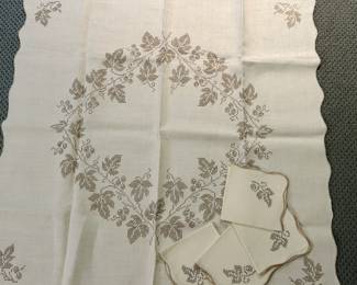 Cross Stitch Tablecloth, Napkins