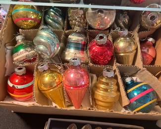 Vintage shiny Brite Christmas ornaments