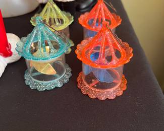 Vintage birdcage spinner ornaments