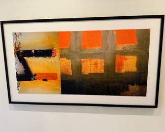 Large Jean Larson original framed artwork; 61" w x 35"; $1800