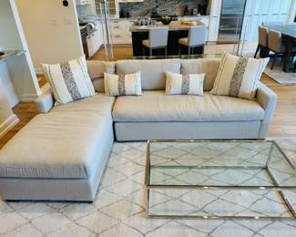 Restoration Hardware Belgian track arm sofa with chaise; 104" w x 6' d x 32" t; $2950
