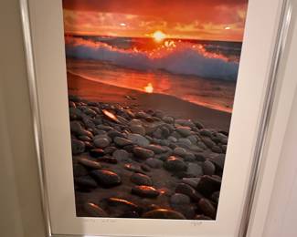 Ken Scott framed original photograph “Sunset Rocks!” 22” x 28 1/4” $100