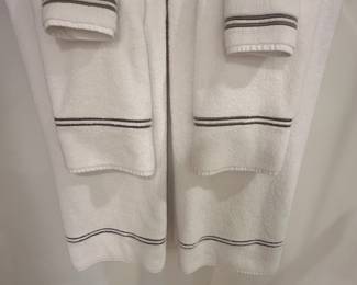 Set of 6 Restoration Hardware Hotel Satin Stitch white and gray towels; $50/set