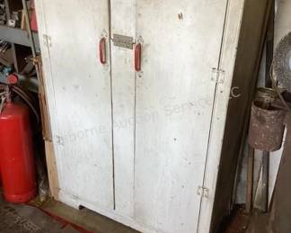 Primitive cabinet & contents