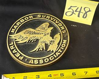 6" Solid Brass Pearl Harbor Survivor Medal