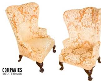 Pair 18th Cent Georgian Upholstered Armchairs