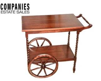 Vintage Mahogany Serving Trolly with Tray 