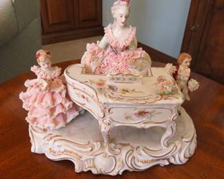 Irish Dresden "Music Hour" laced porcelain