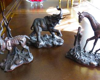 Franklin Mint bronze African animals