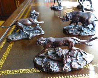 Franklin Mint bronze African animals