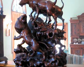 Asian carved ebony sculpture