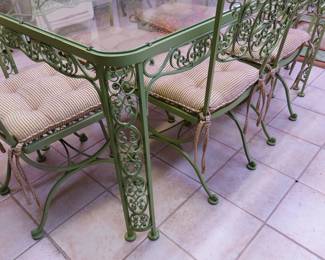 1940's Russel Woodard wrought iron table & chairs