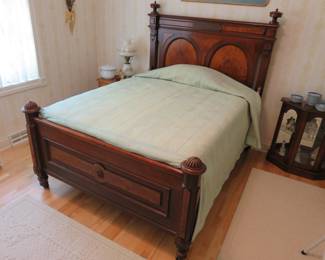 Antique Burl Wood full size bed