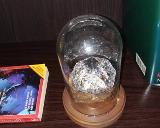 Crystal diamond on wood base