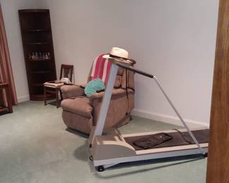 Lift chair, treadmill, corner curio