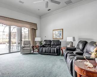 Den (leather sofa w/recliners & center console)