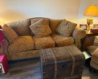 Thomasville sofa and wooden chest