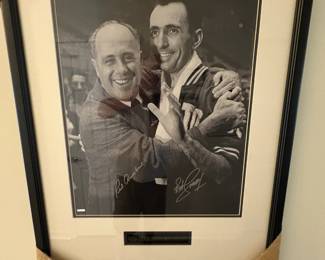 Autographed Red Auerbach and Bob Cousy print