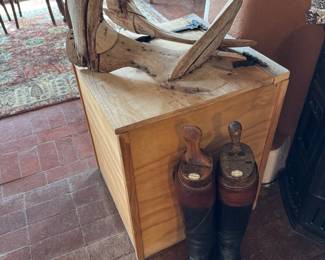 Antique riding boots with wooden inserts from London