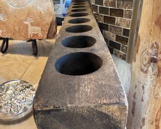 Long Mexican candy mold. Or, candle holder