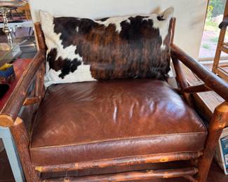 Old hickory double seat leather and cowhide