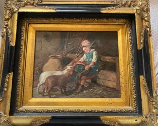 Original antique oil