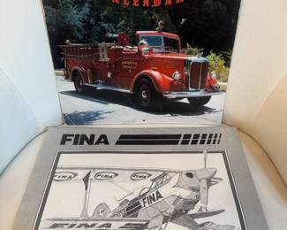 Fire Engine & airplane vintage calendars