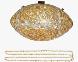 NEW GOLD Rhinestone Football Purse