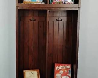 HA166Dark Wooden Storage  Games Lot