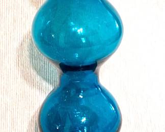 BLENKO BY WAYNE HUSTED GLASS GURGLE DECANTER 14"T