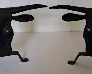HAND FORGED STEER ANDIRONS