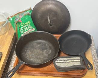 Cast iron pans and lid