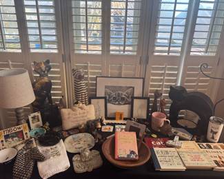 Tons of cat decor and cat art 