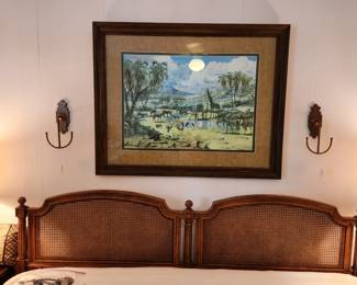 Henredon Cane Headboard  (King)
Arthur Radcliffe Dugmore Framed Safari Print