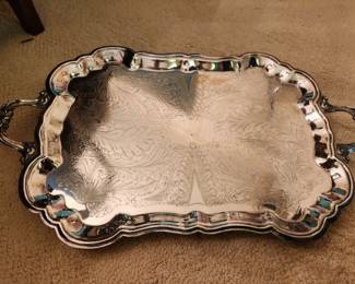 Large Silver Plate hooded tray vintage