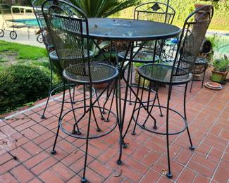 High Top Iron Table and Chairs 