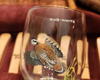Ned Smith Quail Highball glasses 
(2) sets of 4