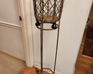 Tall Metal and Wood Plant Stand
