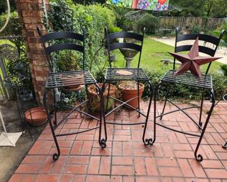 3 Iron Bar Chairs 