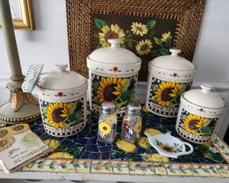 Retired Sunflower by Certified International Susan Winget collection canister set