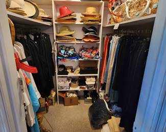 Hats and straw bags, Women's clothing size range from 6 to 14