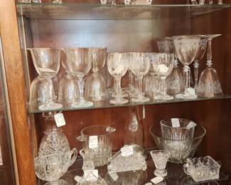Cut Crystal Stemware, Serving Bowls, Ice Buckets 