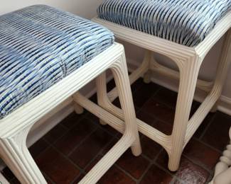 Vintage Pencil Bamboo Style, Rattan Bar Stools.
Fabric Waverly Wimbledon Series