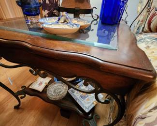 2 Occasional tables Glass,Wood and Iron